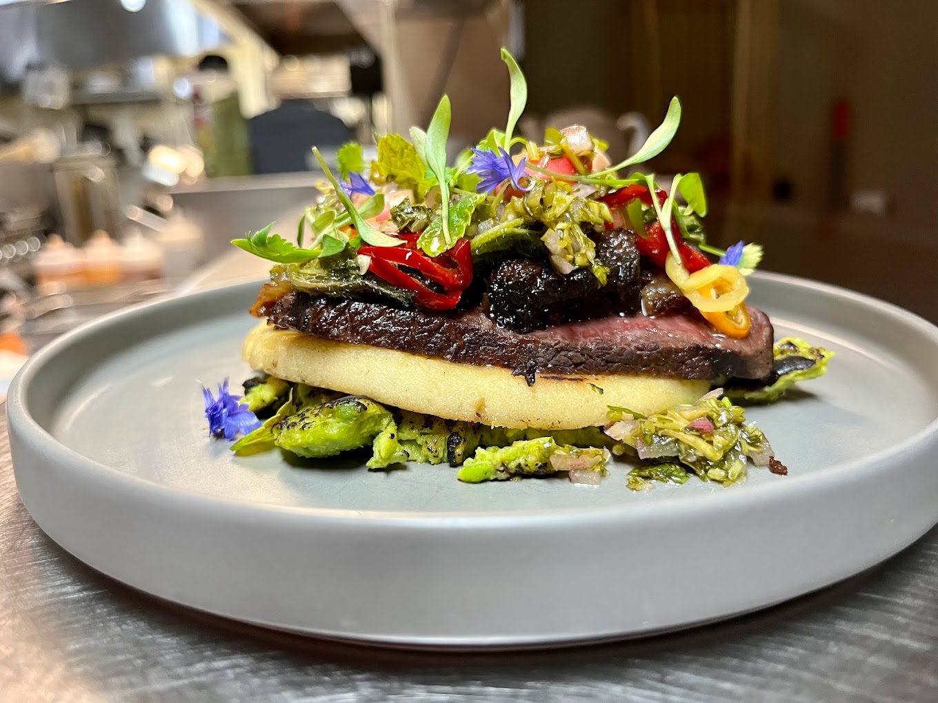 Franck's elegant dining room and plating